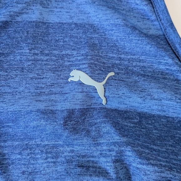 PUMA Racerback Sleeveless Golf Polo – Heathered Blue, Women’s Size M #99 - Picture 4 of 5